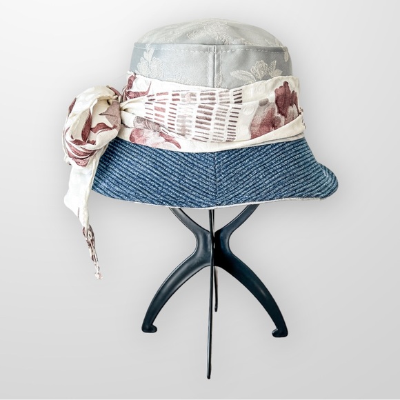 ♻️ Upcycle Hat Women’s Spring Hats with Hair Scarf Eco Friendly Sustaina… - Picture 7 of 9